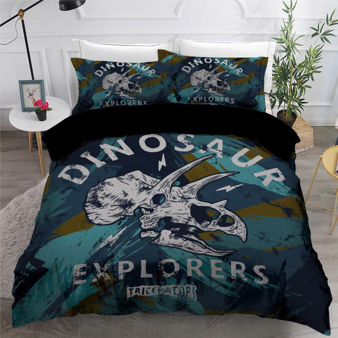 

Комплект постельного белья на тему 3D динозавра с пуховым одеялом и наволочкой с рисунком гигантского животного, 2/3 предмета, полноразмерное украшение для дома в Австралии, ЕС, США и Германии Baby 100x135cm