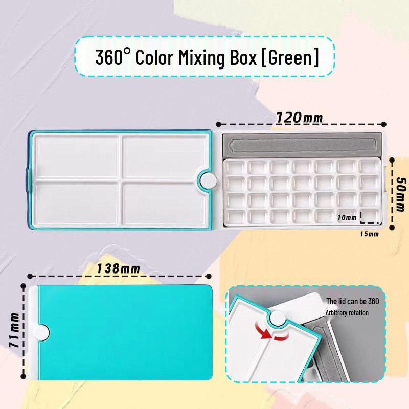 Portable Multi-Functional Watercolor Paint Box with Brush Washer Palette & Bucket