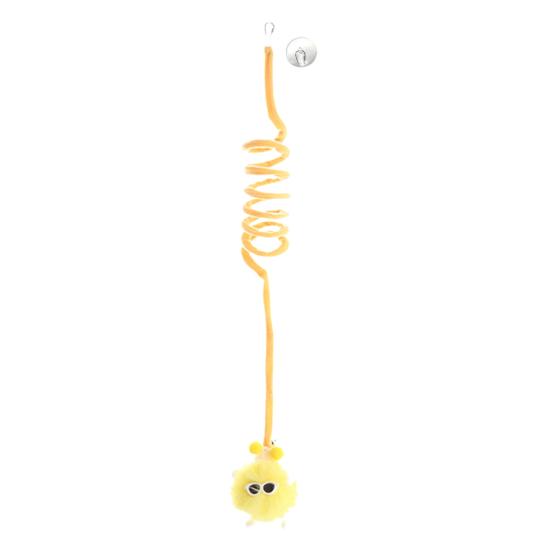 1 Set Cat Teaser Toy Scratch-resistant Rabbit Fur Ball Pet Kitten Cat Swing Rope Toy with Suction Cup Pet Supplies