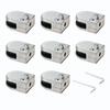 8pcs Stainless Steel Glass Clamps for 6-8mm/8-10mm/10-12mm Thickness Glass Support Brackets Clips with Hex Screwdriver