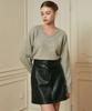 MICANE [25-36] Classy Leather Skirt Black