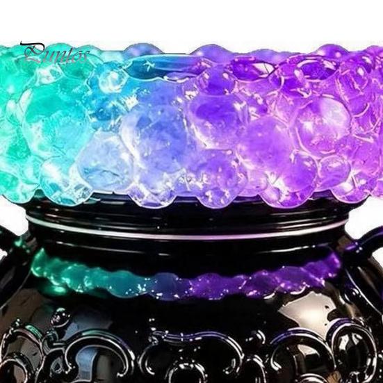 Glowing Potion Brewing Prop Halloween Cauldron LED Bubble Light, Color Changing Witch Lamp, Spooky Gothic Mysterious Symbol Decor Light Up Candle