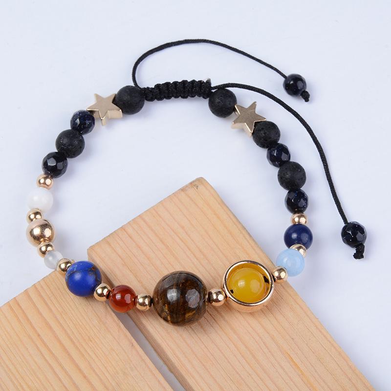 Nine Planets Blue Sandstone Adjustable Woven Bracelet
