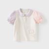 David Bella Girls' Polo Shirt New Summer Dress Children's Short Sleeve T-shirt Middle and Large Children's Stylish Top