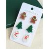 Christmas New Piece Set Christmas Earrings Handmade D Christmas Tree Gingerbread Man Snowman Acrylic Pendant Earrings