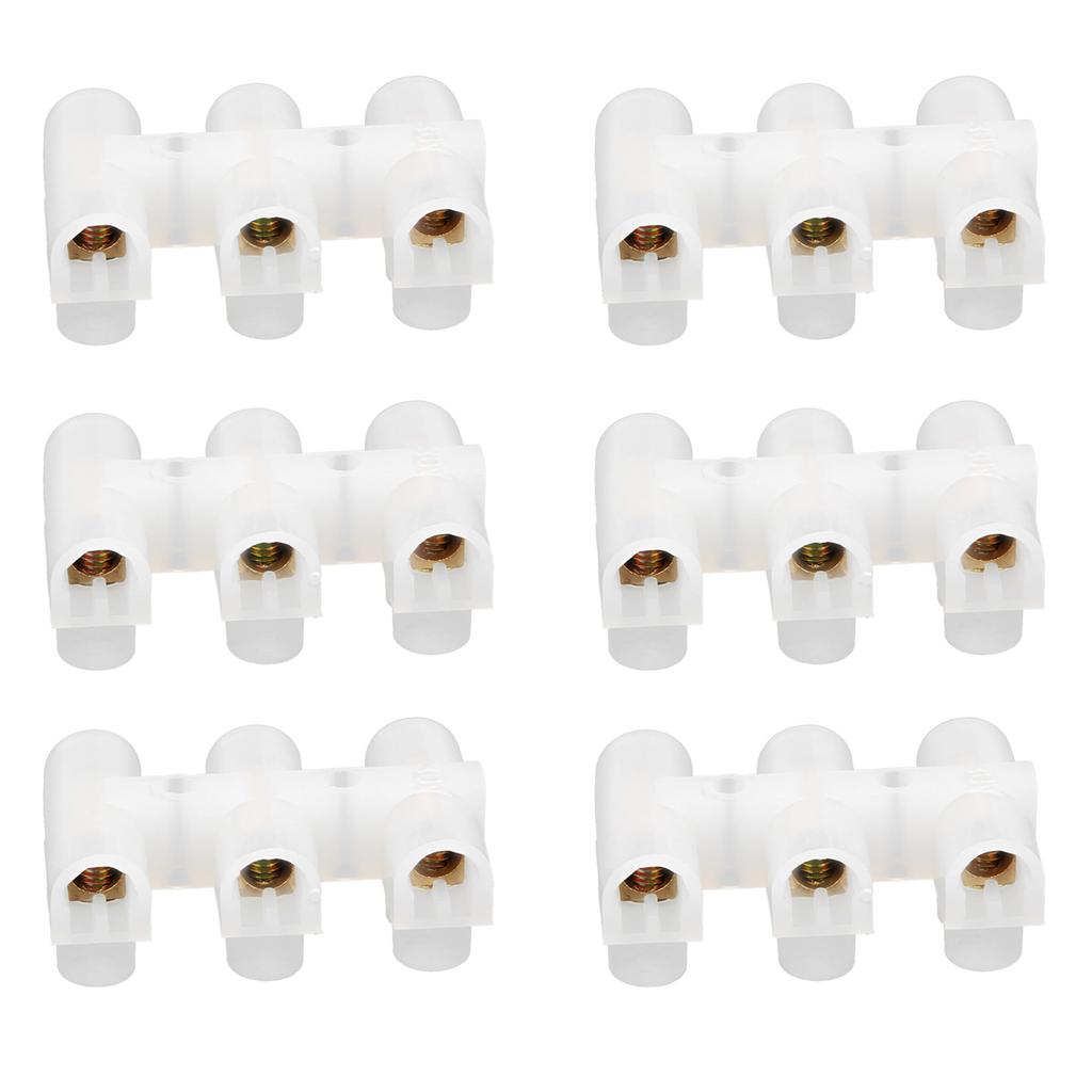 50Pcs Terminal Block Strip FlameRetardant ThroughType Wire Connector 30A Industrial Supplies(3in3out )
