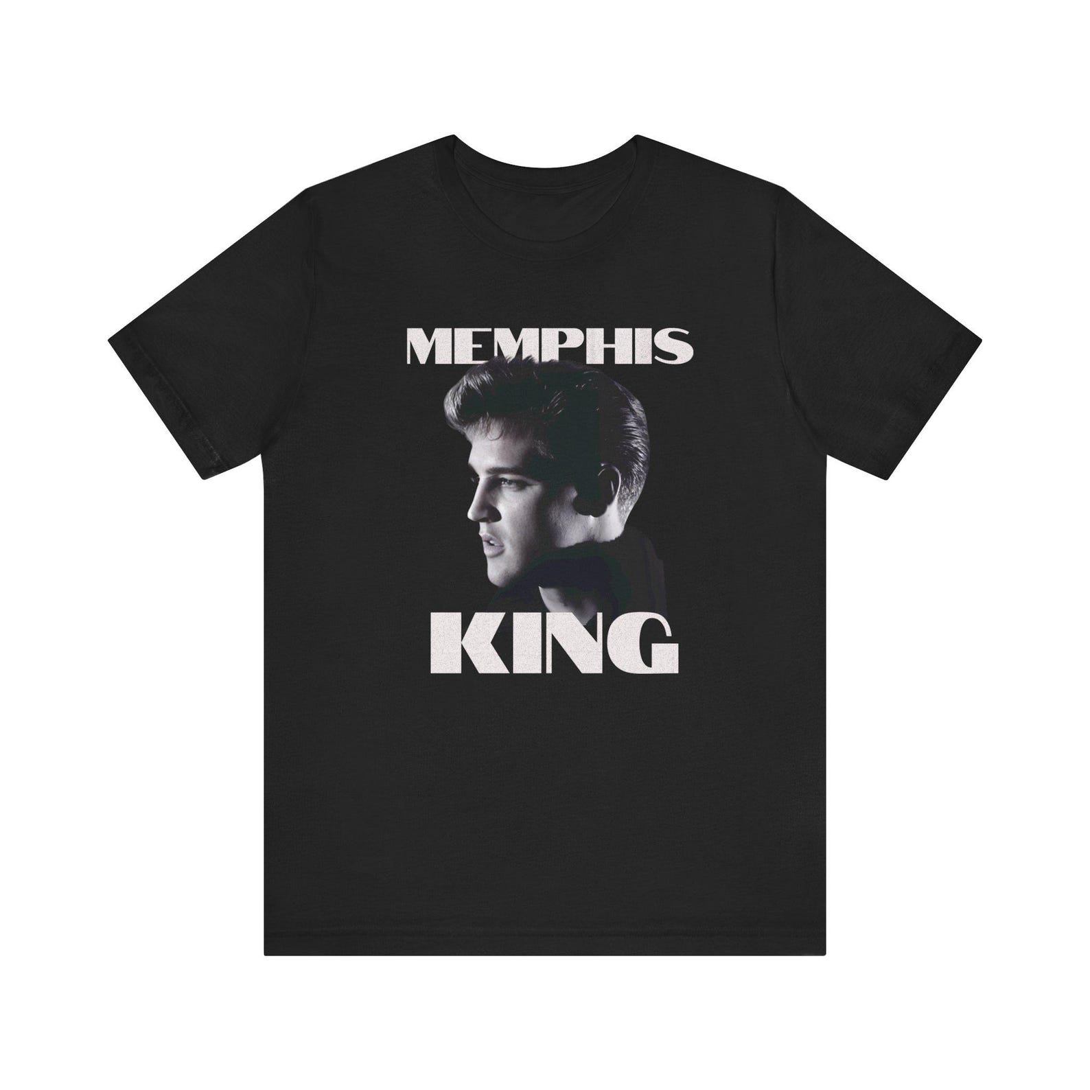 Memphis King Portrait Tee, Elvis Presley, Retro Rock Legend T-Shirt S