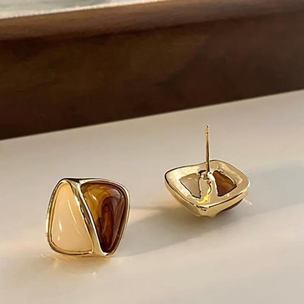 Women's Accessories Provence Square Gold Earrings