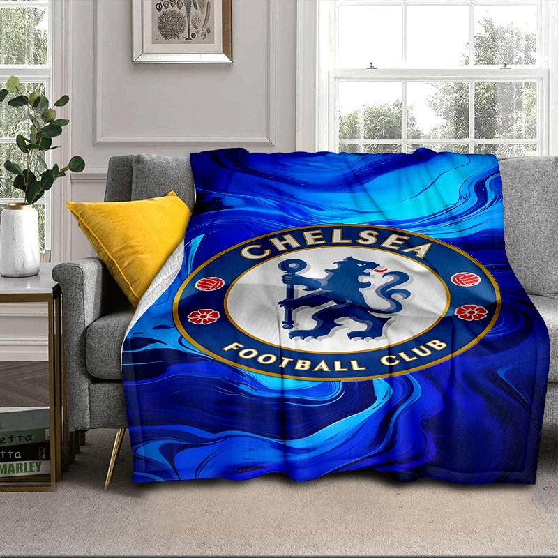 Football Club Emblem Lion Blanket Flannel Blanket for Bed, Sofa, Camping, Hiking, Picnic Essentials, Gift for Family Fan Gifts