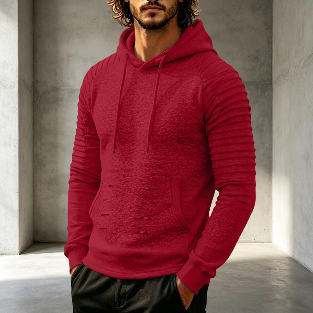 Men's Casual Mid-Length Sweatshirt Long Sleeve Pullover for Everyday Wear