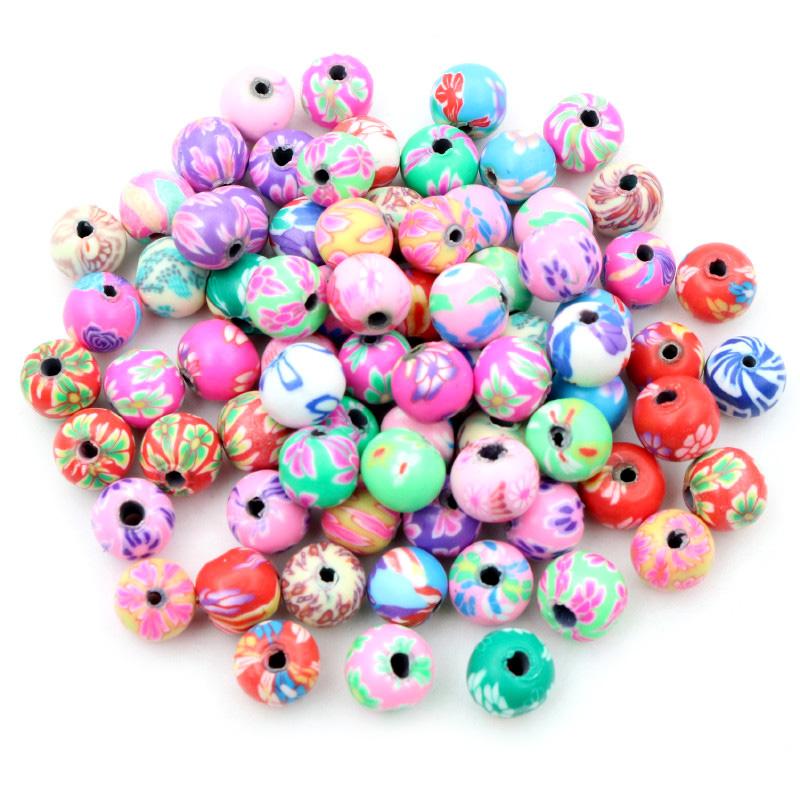 50-100pcs 6 8 10 mm 10mm Mixed Colors Flower Clay Spacer Beads Polymer Clay Beads For Jewelry Making DIY Beading Accessories 