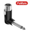 1/2/4/6PCS 3Pin XLR Female Male To 1/4"/6.35 Mm Angle Adapter Connector for Headphone Microphone Power Amplifier Guitar Speakers