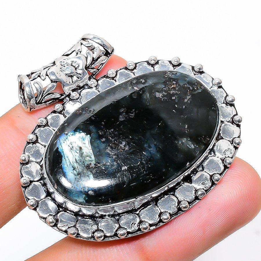 

Larvikite Stone Gemstone Handmade Ethnic Jewelry Pendant 2.48 SR-3914