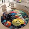1PC Vinyl Splash Record Office Round Area Rug, Indoor Mat Suitable ForOffice, Under Office Chairs Bedroom Living Room Home Decor, Room Deco G029