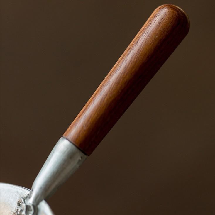 Handcrafted Hammered Pure Tin Tea Strainer with Wooden Handle and Filter Mesh Kung Fu Tea Accessories