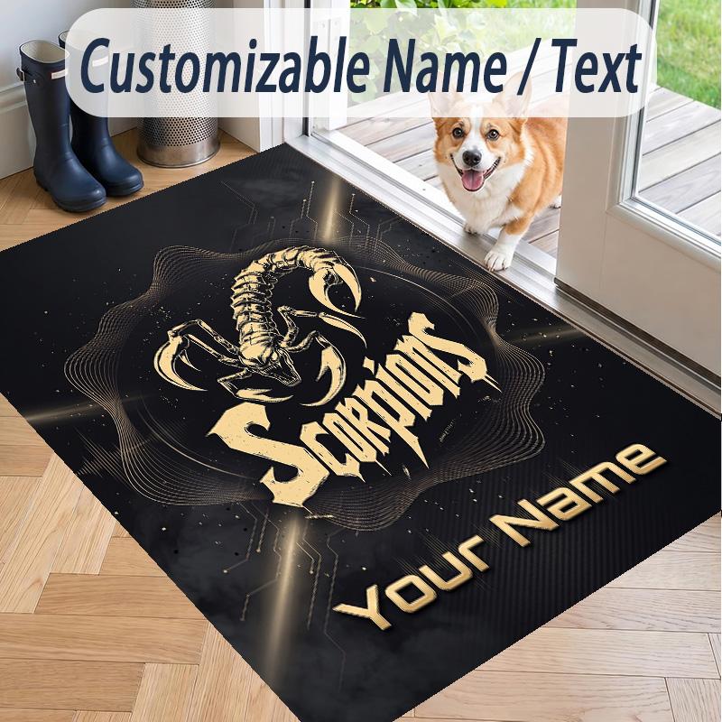 Custom Text Printed Rug Scorpions Non Slip Floor Carpet For Home Room Decor