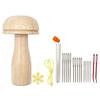 A84E-Darning Set With Mushroom Shape Wooden Cute Wood Color For Socks Pants Sweaters DIY Sewing Crafts