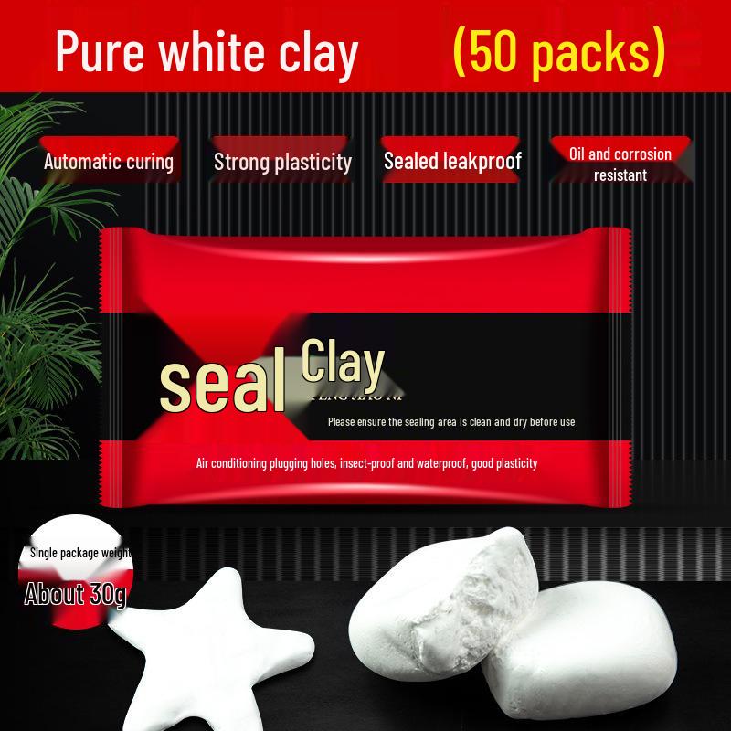 Fireproof Air Conditioner Wall Sealing Putty - Waterproof White Leak-Stopping Clay Plug for Household Use