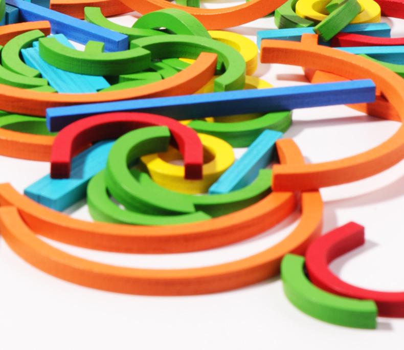 Creative Colorful Circle Puzzle Blocks: Interactive Early Education Toy for Parent-Child Play
