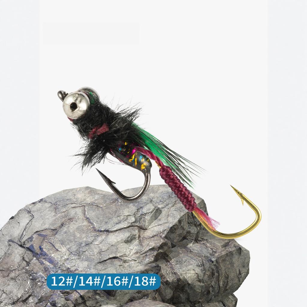 5-Piece Fly Fishing - Worm Trout , Trout Jigs, Fast Sinking , Insect , Fly Fishing Exclusive 12#14#16#18#