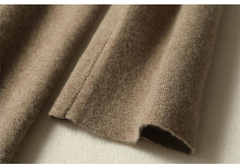 2025 Autumn/Winter Pure Wool Plus Size Round Neck Knitwear - Mid-Length Long Sleeve, Simple Style