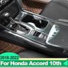 For Honda Accord 10th X 2018-   ABS Car Gears Shift Panel Water Holder Frame Cover Trim Interior Mouldings Accessories