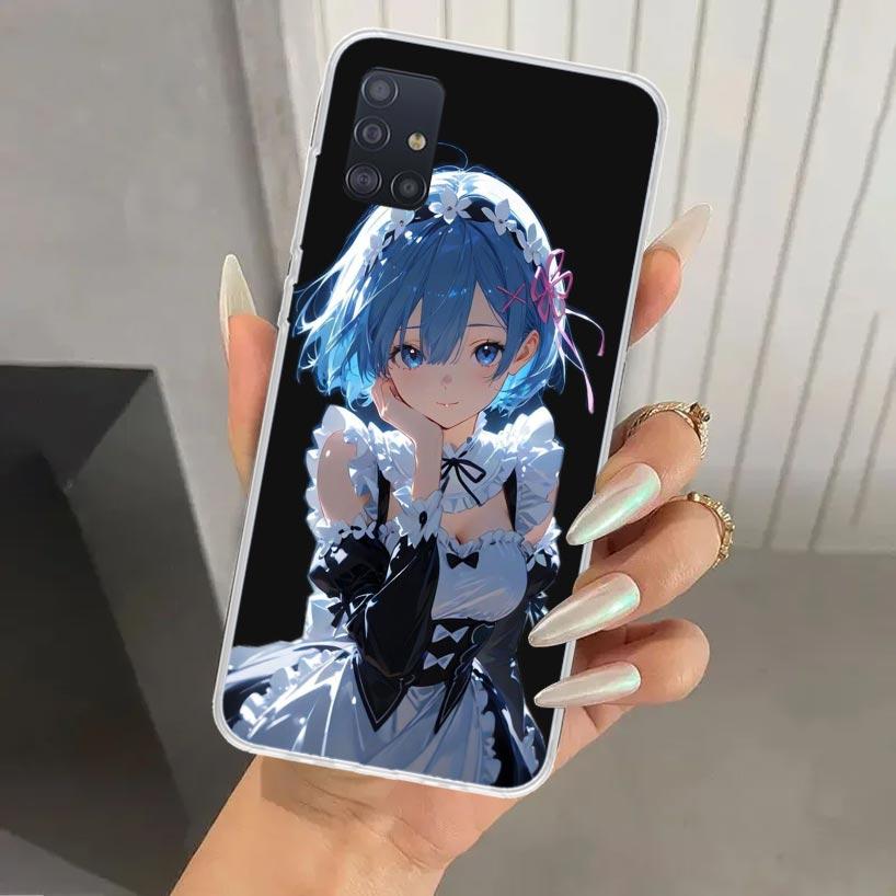 R-Rem Re Zero Anime Phone Case for Samsung Galaxy A52 A42 A32 A22 A12 A02S A72 A51 A50S A41 A31 A21S A71 A40 A30S A20S A10S A20E