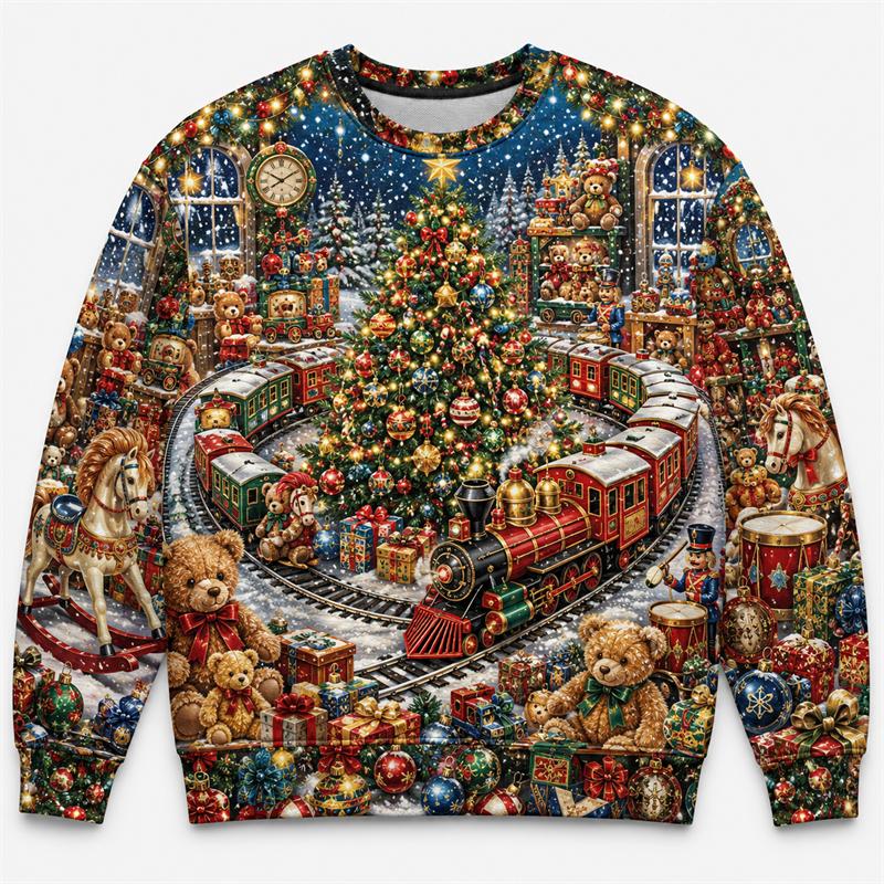 2027 New Ugly Christmas Sweatshirts Fashion Trendy Unisex Holiday Party Wear Xmas Sweater Casual Oversized Pullovers Tracksuit