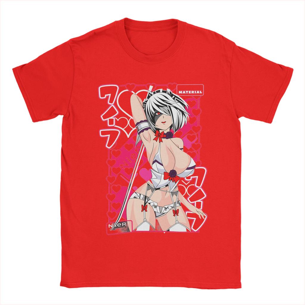 YoRHa 2B Anime Game Fans Art T Shirt Summer Harajuku T Shirts Unisexs 100 Cotton ONeck 4XL 5XL 6XL Tees Short Sleeve Tshirt