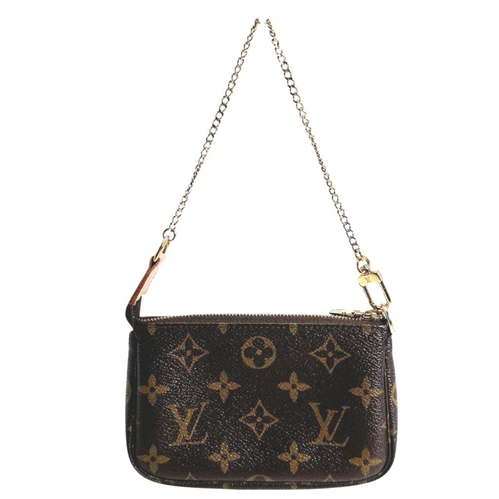 LOUIS VUITTON Monogram Mini Pochette Accessoires Pouch Brown Women M58009 Used