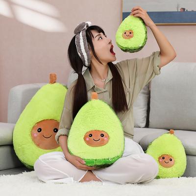 Long-haired Avocado Throw Pillow Plush Toy Creative Cute Fruit Doll Cushion Doll Birthday Gift Female