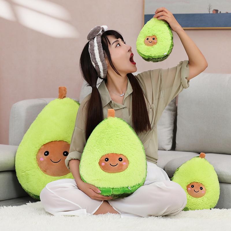 Cuscino peluche avocado a pelo lungo giocattolo bambola frutto carina creativa cuscino bambola regalo di compleanno femminile