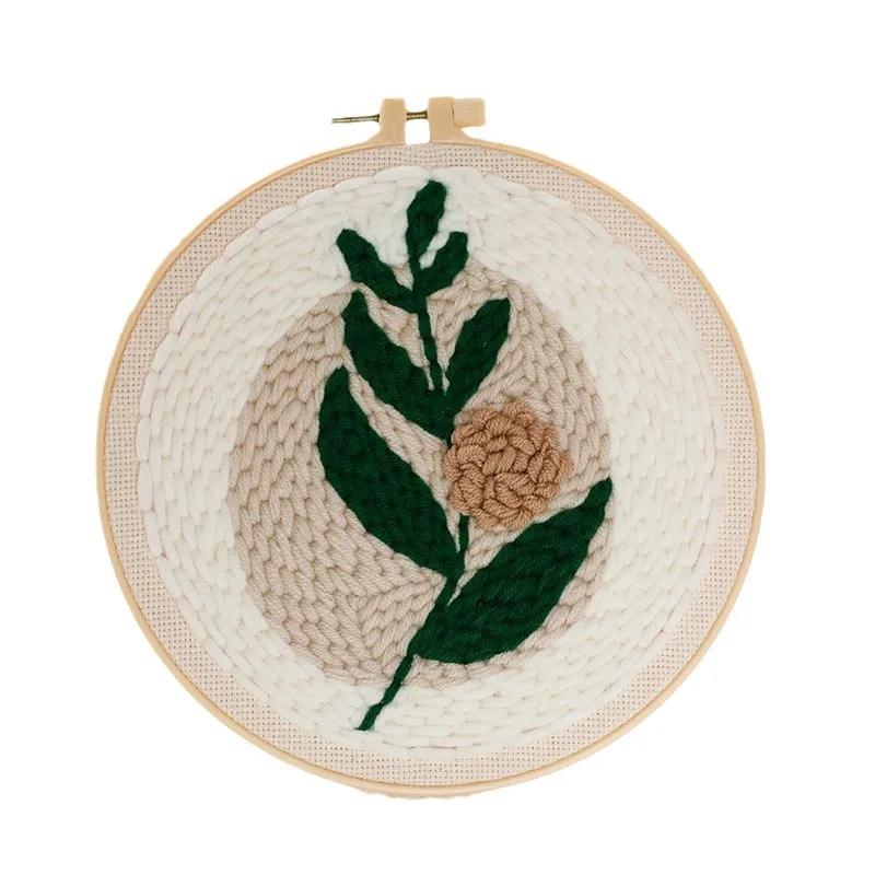 Plant style Russian poke embroidery handmade DIY material package wool thread pier embroidery poke embroidery set