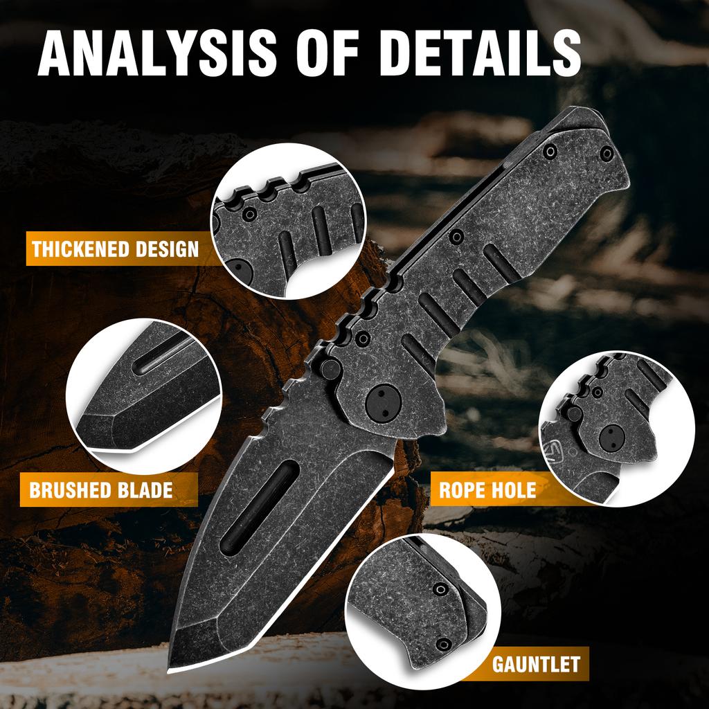 A One-Handed Quick-Opening Folding Knife Made of Stainless Steel, Suitable for Outdoor Camping, Hiking, Fishing