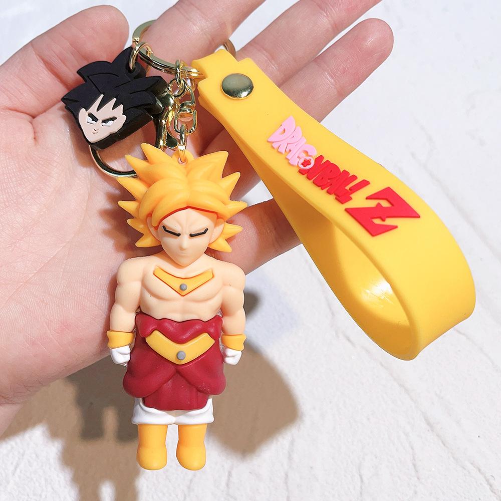 Anime Keychain PVC Cartoon Cartoon Figure Trunks Son Goku Piccolo Buu Vegeta Figures Key Chain Keyring Bag Decor