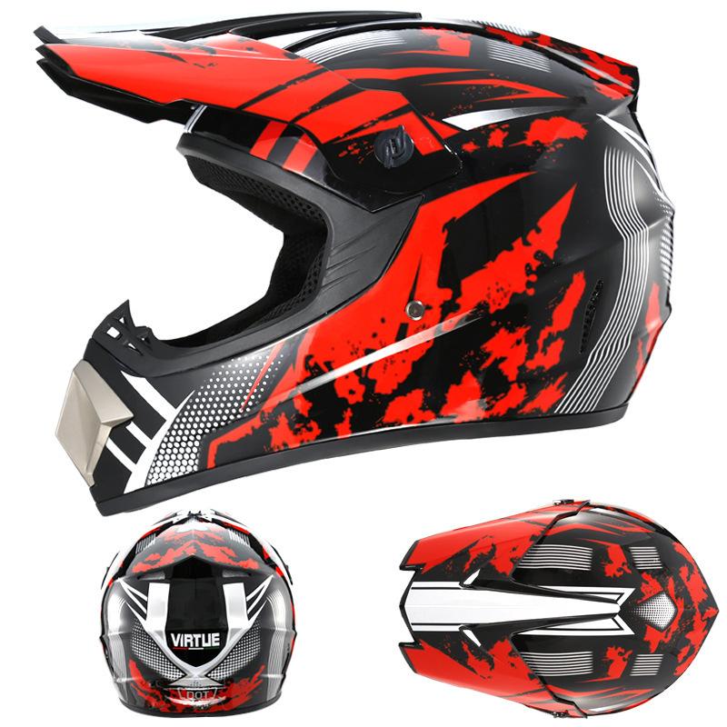 [Free Three-piece Set] Kart Off-road Helmet Electric Motorcycle Helmet Full Helmet for Mountain Downhill Competition