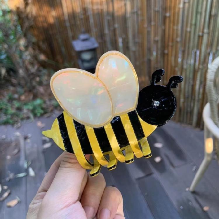 Honeybee Claw Clip for Adult Kids Hair Claw Clip Strong Hair Grip for Hairstyle Ponytail Holder Girl Lovely Hair Decors