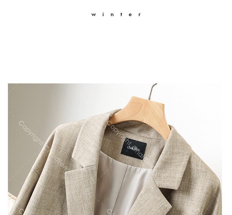 Women's Grey Suit Jacket - Versatile Loose Fit, New Style for Spring & Autumn