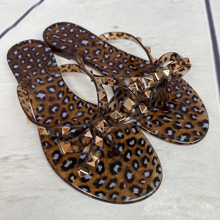 Fashion Flip-flops Women's 2025 Summer Jelly  Pvc Sandals Caregiver Shoes Women's Flats Womens Affordable Knot Fashion Plastic Slippers