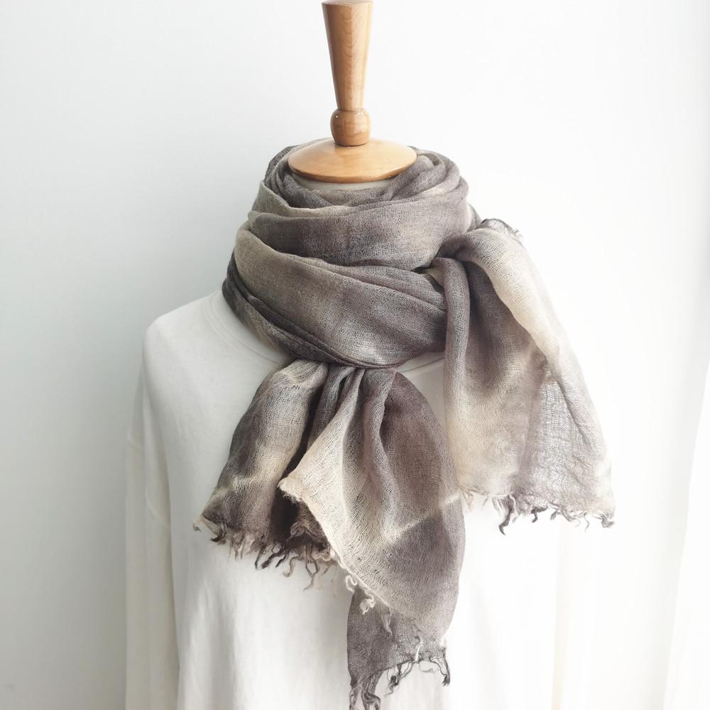 Handmade tie dyed wool scarf  retro artistic thin acrylic scarf sun protection and sunshade shawls 100*200cm