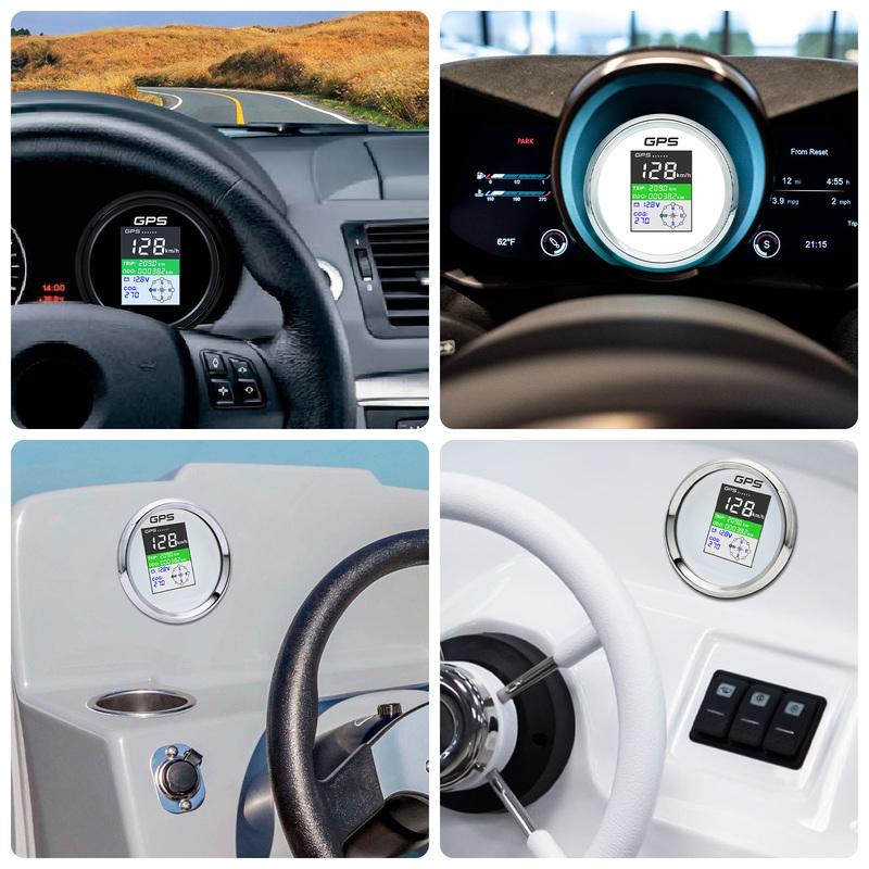 85mm Waterproof TFT Screen Digital GPS Speedometer Gauge MPH Knots Km/h Adjusted GPS Antenna for Boat Car Motorcycle Odometer