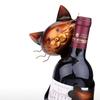 Tooarts Cat-Shaped Wine Holder, Metal Sculpture, Practical Interior Decorative Craft