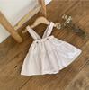 2025 Korean Baby Girl Corduroy Overall Dress with Diaper Cover - Pure Cotton Romper Skirt Style