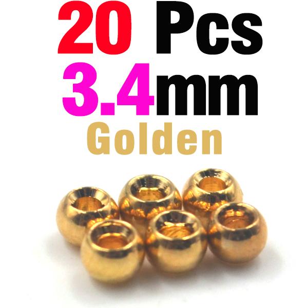 MNFT 20Pcs Brass Fly Tying Bead Beads Fly Fishing Materials Size 2mm 2.4mm 2.8mm 3.2mm 3.4mm 3.8mm