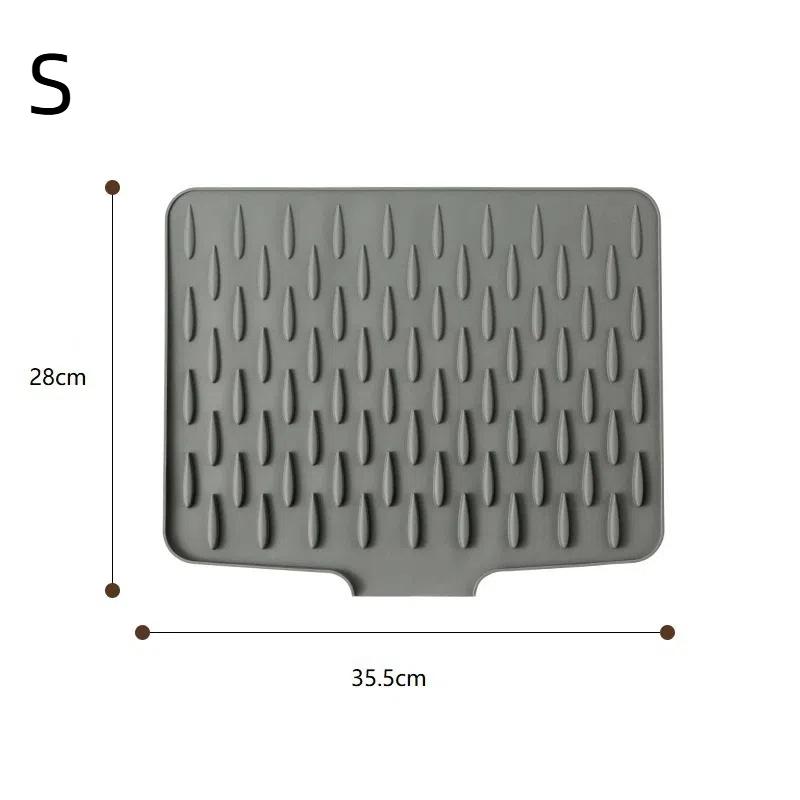 

1 шт. Силиконовый коврик для сушки посуды, коврик для сушки кастрюль и тарелок для кухонной посуды, нескользящие коврики, подставка против ожогов, кухонная утварь S