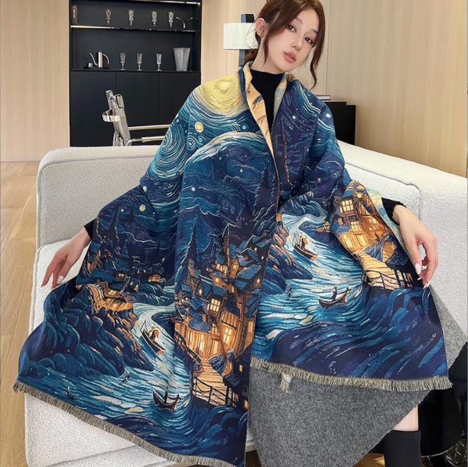 New Arrival Women'S Scarl Thickening Warm Pashmina Cashmere Scarf Female Autumn Winter Soft Scarf Shawl Multipurpose Blanket