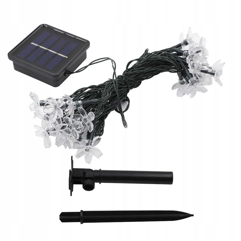 Solar Garden Lamps Set 5 Meters 20 Led Flowers Warm White Decorative