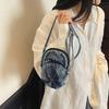 Small Mobile Phone Bag Hat Pattern Women's Shoulder Bag Mini Denim Crossbody Bag Coin Purse