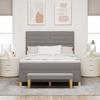 Boxspring Bed with Headboard Taupe 200 x 160 cm Fabric