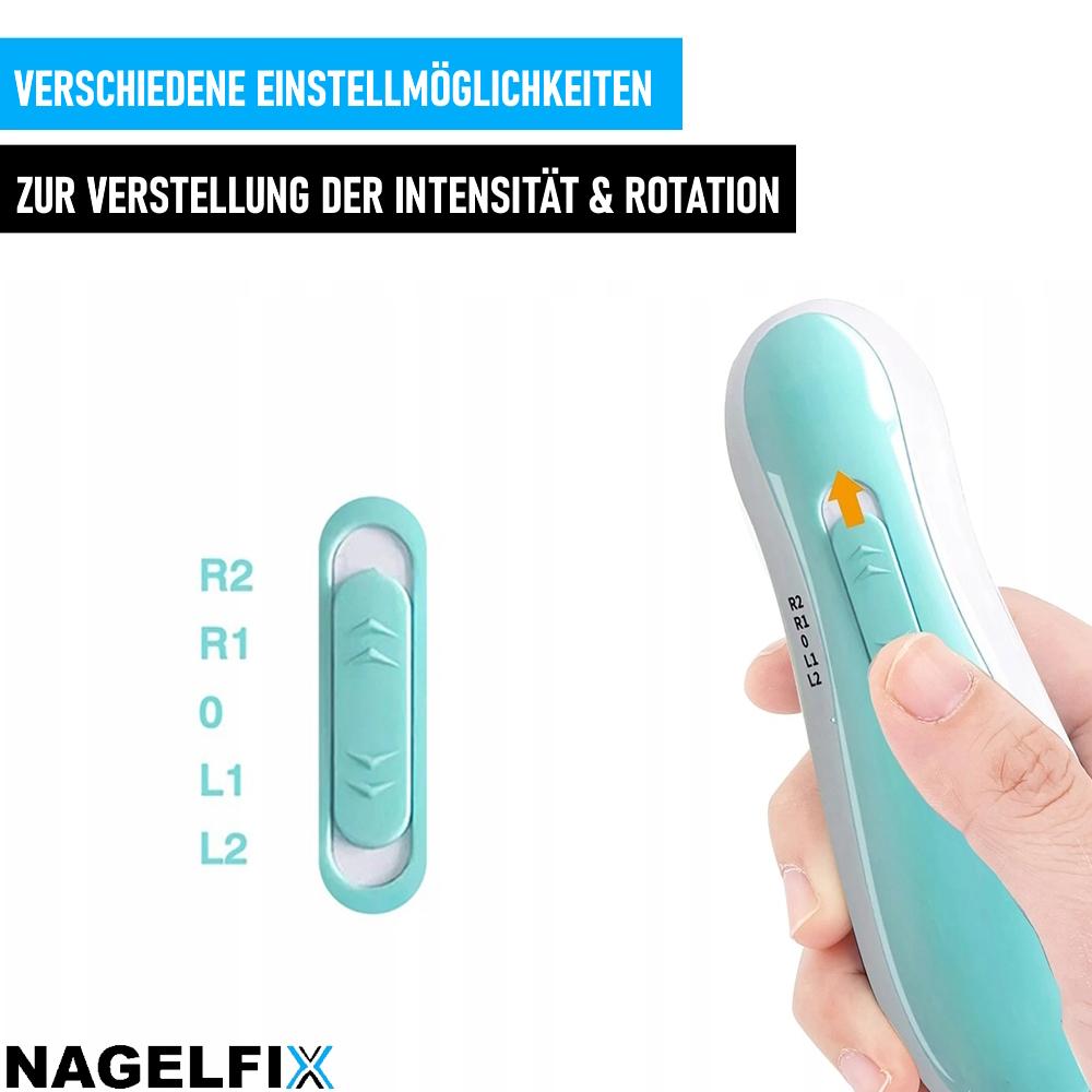 NAGELFIX Elektryczny pilnik do paznokci Trymer do paznokci dla niemowląt Obcinacz do paznokci Nożyczki do paznokci Zestaw